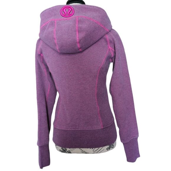 Lululemon Scuba Hoodie *Stripe Heathered Blurred Grey Paris Pink Microstripe - Picture 5 of 13